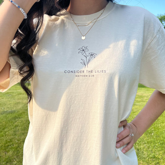 CONSIDER THE LILIES TEE